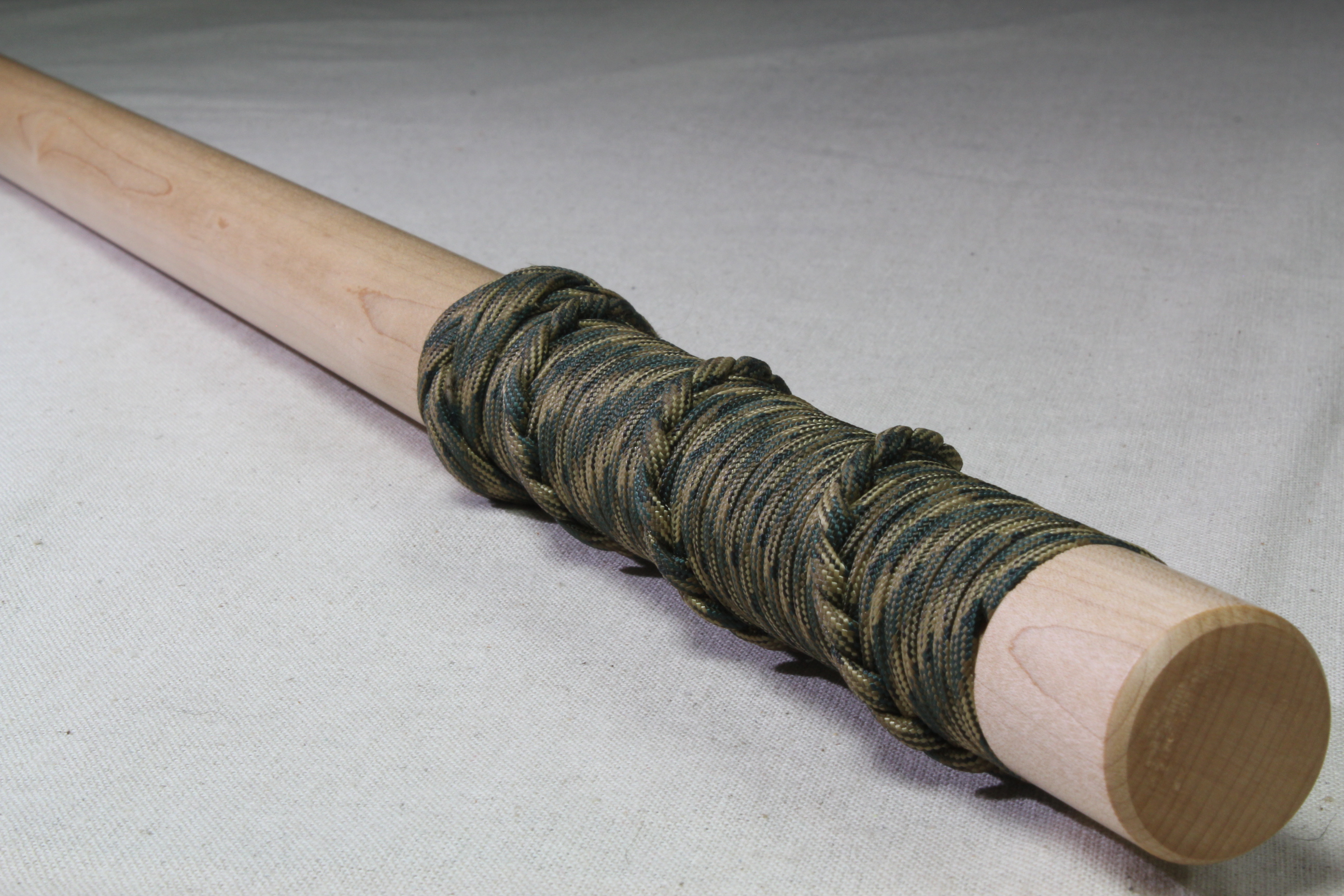 Maple - Spiral - Camo Cord - Wood Baton
